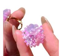 Anneaux D'hortensia Bijoux En Résine Réglable Avec Perles Multicolores Ouverture Anneaux Texture De Résine Adaptée À La Bagne Embelli Des Perles D'usure De Tous Les Jours