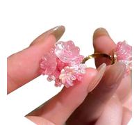 Anneaux D'hortensia Bijoux En Résine Réglable Avec Perles Multicolores Ouverture Anneaux Texture De Résine Adaptée À La Bagne Embelli Des Perles D'usure De Tous Les Jours