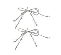 Anneaux d'oreille élégants en perles avec nœud papillon simple pour un usage quotidien, taille unique, Comme décrit, Comme décrit.