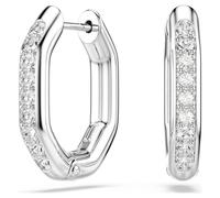 Anneaux d'oreilles Dextera, Forme octogonale, Taille ronde, Petites, Blanches, Métal rhodié OS