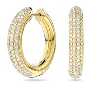 Swarovski – Boucles d'oreilles Dextera – Moyennes, blanches – Placage de ton or