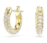 Swarovski Anneaux d'oreilles de la collection Dextera, pavé de cristaux Zirconia incolores, mini-créoles, en placage de ton or