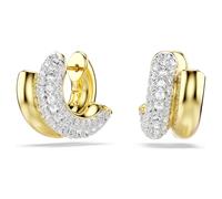 Anneaux d'oreilles Dextera, Taille ronde, Mini, Blanches, Doré à l’or 18 carats (750/1000) OS