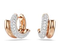 Anneaux d'oreilles Dextera, Taille ronde, Mini, Blanches, Doré à l’or rose 18 carats (750/1000) OS
