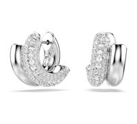 Anneaux d'oreilles Dextera, Taille ronde, Mini, Blanches, Métal rhodié OS