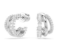 Anneaux d'oreilles Hyperbola, Taille ronde, Mini, Blanches, Métal rhodié OS