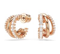 Anneaux d'oreilles Hyperbola, Tailles variées, Mini, Blanches, Doré à l’or rose 18 carats (750/1000) OS