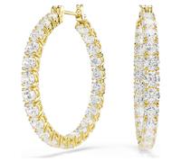 Anneaux d'oreilles Matrix, Taille ronde, Blanches, Placage de ton or OS