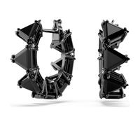 Anneaux d'oreilles Matrix, Taille Triangle, Triangle, Mini, Noires, Métal plaqué ruthénium OS