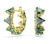 Anneaux d'oreilles Matrix, Taille Triangle, Triangle, Mini, Vertes, Doré à l’or 18 carats (750/1000) OS