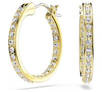 Swarovski Anneaux d'oreilles de la collection Sommerset, de petite taille, pavés de cristaux Zirconia incolores, dans un placage de ton or