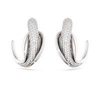 Anneaux d'oreilles Swarovski Classica, Pièce d’exception, Taille ronde, Blanches, Argent 925 OS