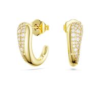Anneaux d'oreilles Swarovski Classica, Taille ronde, Blanches, Argent 925, doré à l’or 18 carats (750/1000) OS