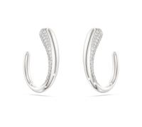 Anneaux d'oreilles Swarovski Classica, Taille ronde, Blanches, Argent 925 OS
