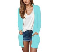 Anneaux d'orteils en acier inoxydable avec devant ouvert - Haut d'été - Couvreurs fins - Pull à manches longues - Manteaux décontractés - Robe de mère de la mariée pour mariage (bleu ciel, XXL)