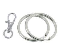 Anneaux Double Argent 2 Pièces Et Porte-Clés Mousqueton Argent 1 Pièce