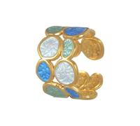 Anneaux doubles cercles irréguliers modernes Designs réglables Bijoux en acier inoxydable pour femmes Occasions décontractées ou formelles Finition haute brillance Bague de design irrégulier, Comme