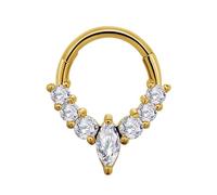 Anneaux élégants pour septum en acier inoxydable - Bijou de nez - Anneau de cartilage - Accessoire de piercing pour les fêtes - Bijoux marquise en oxyde de zirconium, O, Comme décrit, Comme décrit.