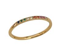 Anneaux empilables remplis d'or pour femmes filles bague en or empilable bande de pouce rose confort Non terni Crochets Menottes Bagues (A, D)