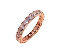 Anneaux empilables simulés en argent sterling plaqué or rose pour femmes Bague en zircon taille 6 10 anneaux islam hommes, 6, Cuivre, Pas de pierre précieuse