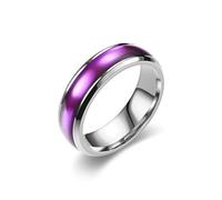 Anneaux en acier inoxydable hommes, anneaux de promesse 6 mm avec bague de mariage en émail riches bijoux à la mode cool