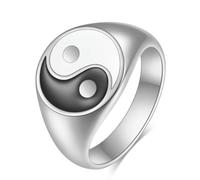 Anneaux en acier inoxydable Pun Yin Yang pour femmes Cadeau Bijoux
