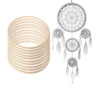 Anneaux en bambou attrape-rêves - Ensemble de cerceaux floraux en bambou en bois Couronne Macrame Craft Hoop Rings | Cerceau floral pour attrape-rêves bricolage, décor de couronne de mariage,