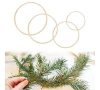 Anneaux en Bambou, Cerceaux en Bois, 4 Pièces Anneaux de Bambou D'attrape-rêves, Cerceau Floral en Bambou, Anneau Bambou, Cercle Bois, Dream Catcher Anneaux Bambou, Couronne Bambou