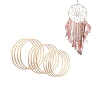 Anneaux en bois pour bricolage attrape-rêves anneaux cerceau en bois bambou Floral Hoop pour décorations de Noël DIY et tenture murale