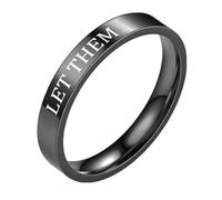 Anneaux en D argent - Let Them - Bague en acier inoxydable avec gravure pour meilleures amies de la sororité - Bague d'amitié inspirante - Bijoux d'amitié motivants - Cadeau Paracord - Collier pour
