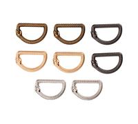 Anneaux en D en métal soudé, 4 couleurs, exquis, belles, résistantes à l'usure, alliage de zinc, clips de boucle en forme de D pour vêtements, sacs, chapeaux