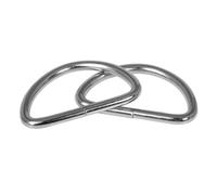 Anneaux en D - PRYM - Lot de 2 - Largeur 30 mm - Hauteur 40 mm - Métal argenté
