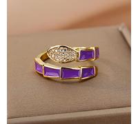 Anneaux en émail esthétique pour femmes réglable goutte à goutte huile coloré serpent rin tendance animal Jewerly cadeau de mariage bijoux femme