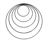 Anneaux En Métal Assortis, Noir, 1x10cm,15cm,20cm,25cm,30cm, Boîte 5 Pces