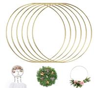 Anneaux en Métal Doré,6Pcs 20cm Cerceau en Métal Anneaux,Anneaux Décoratifs à Suspendre,Anneaux Décoratifs en Métal,D'Anneaux Décoratifs pour Bricolage,Attrape-Rêves pour Bricolage,Mariage,Fleuriste