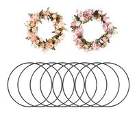 Anneaux en métal Standard pour travaux manuels, Anneau en métal 20 cm, Anneaux en macramé pour Suspendre des Anneaux pour décorations de Table de Mariage, Loisirs créatifs de Noël (Noir, 8 pièces)