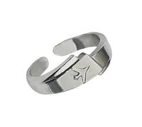 Anneaux en métal uniques Moderne Unisexe Couple Bijoux Mode Alliage Texture Convient aux hommes et aux femmes Avion unique, comme décrit, Comme décrit