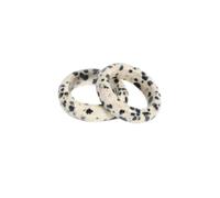 Anneaux en Pierre - Bague Circulaire en Pierre Naturelle, Quartz Rose, Cristal de Roche, pour la Fabrication de Colliers pendentifs, Bijoux pour Hommes et Femmes, Jaspe Dalmatien, Taille d'alésage