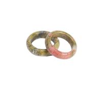 Anneaux en Pierre - Bague Circulaire en Pierre Naturelle, Quartz Rose, Cristal de Roche, pour la Fabrication de Colliers pendentifs, Bijoux pour Hommes et Femmes, Unakite, Taille d'alésage 19 mm