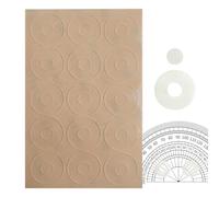 Anneaux en silicone antidérapants - Tampons adhésifs transparents - Lot de 30 cercles transparents pour règles de matelassage et de matelassage, supports antidérapants pour un guidage précis du tissu