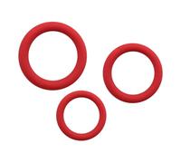 Anneaux en silicone pour hommes, paquet de 3 anneaux de pénis en caoutchouc, ensemble d' péniens extensibles, rouge