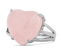 Anneaux, enracinés en forme de coeur en forme de coeur naturel rose rose en pierre réglable op sonnette de queue joint joix joint bijoux pour wom lady rls mariage