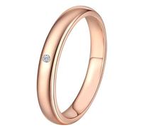 Anneaux Femme Bague Alliance Or Rose 18 Carats Diamant Créé en Laboratoire Diamant Rond Unique Taille Solide Non Plaqué Populaire pour Mesdames Mariage Bijoux