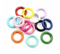 Anneaux fendus en alliage mixte coloré, fermoirs mousquetons, œillets, goupilles à vis, porte-clés, accessoires de fabrication de bijoux, fournitures - AE4-29, 10 pièces