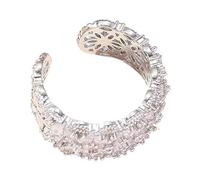 Anneaux floraux pour femmes, anneau floral - Fashion Copper Zircon Rings for Women,Décoration des doigts de gemme, accessoires de doigts réglables pour les femmes