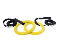 Anneaux Gymnastique 1 paire d'anneaux de gymnastique ABS for tractions et entraînement force traction(Full set yellow)