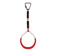 Anneaux Gymnastique Anneau de gymnastique avec poignée traction et sangles for entraînement en force, anneau fitness, anneaux for l'extérieur l'arrière-cour(Red)