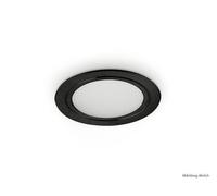 Anneaux LED Noir Mat, Luminaire Encastré, Ensemble De 2, 3000 K Blanc Chaud