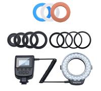 Anneaux lumineux pour macro photographie avec écran LCD 7 modes d'éclairage 8 anneaux adaptateurs pour des effets d'imagerie améliorés Lumière LED macro photographie