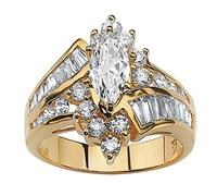 Anneaux Majuscules Bagues Bague bijoux diamant bijoux main fiançailles coupées Anneaux d'anniversaire Présentoir Cadeaux Bagues (Gold, 7号)